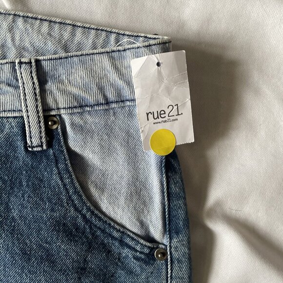 Colorblock Patchwork Blue Jeans Womens Size 8 By Rue21 100% Cotton Straight-Leg - Picture 2 of 10